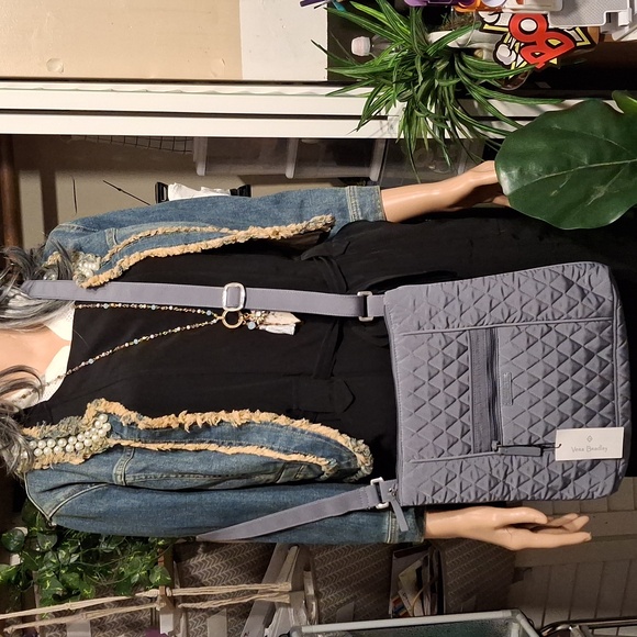 Vera Bradley Charcoal Quilted Messenger Bag - Picture 2 of 7